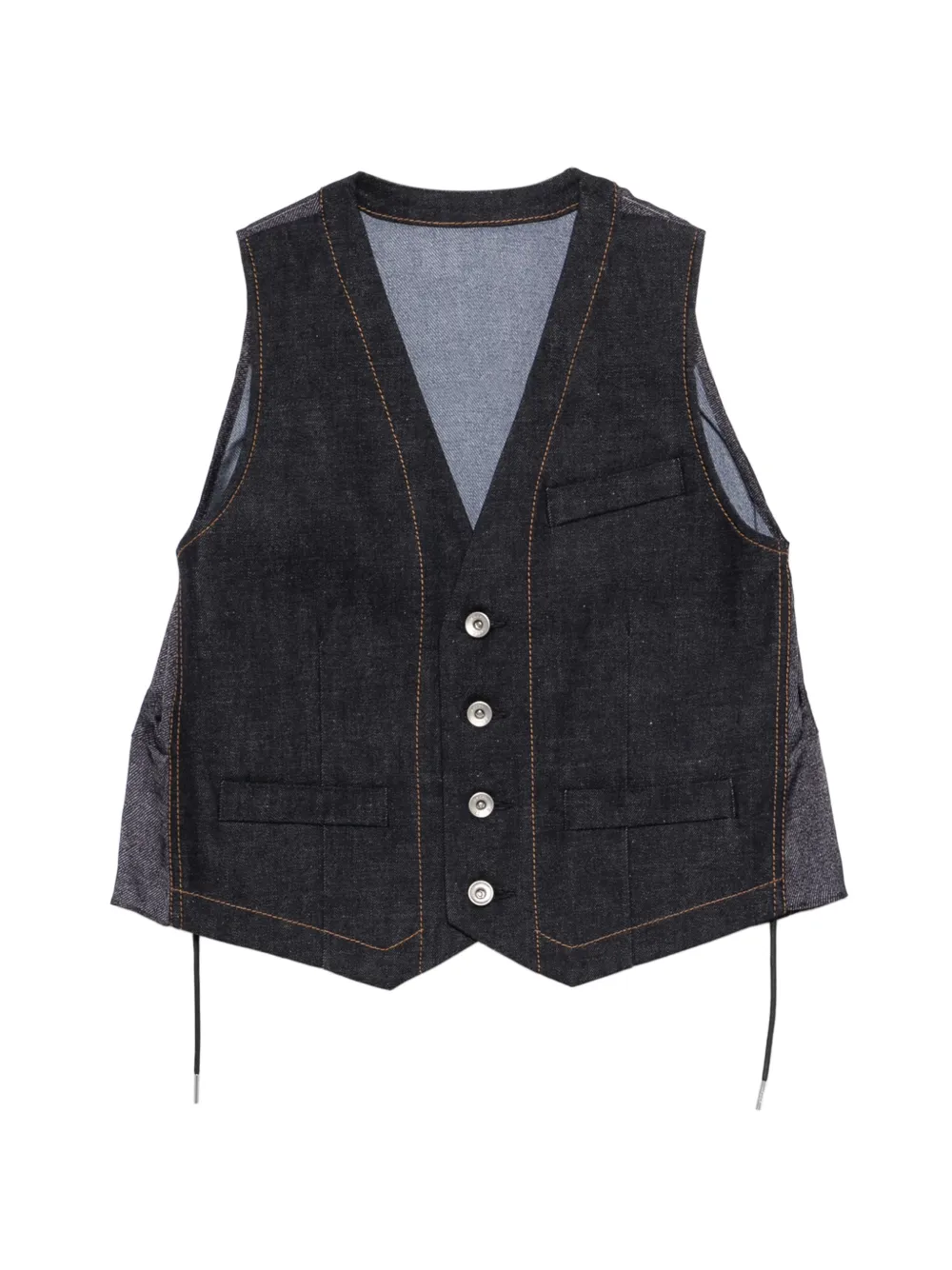 sacai button front waistcoat - Blu
