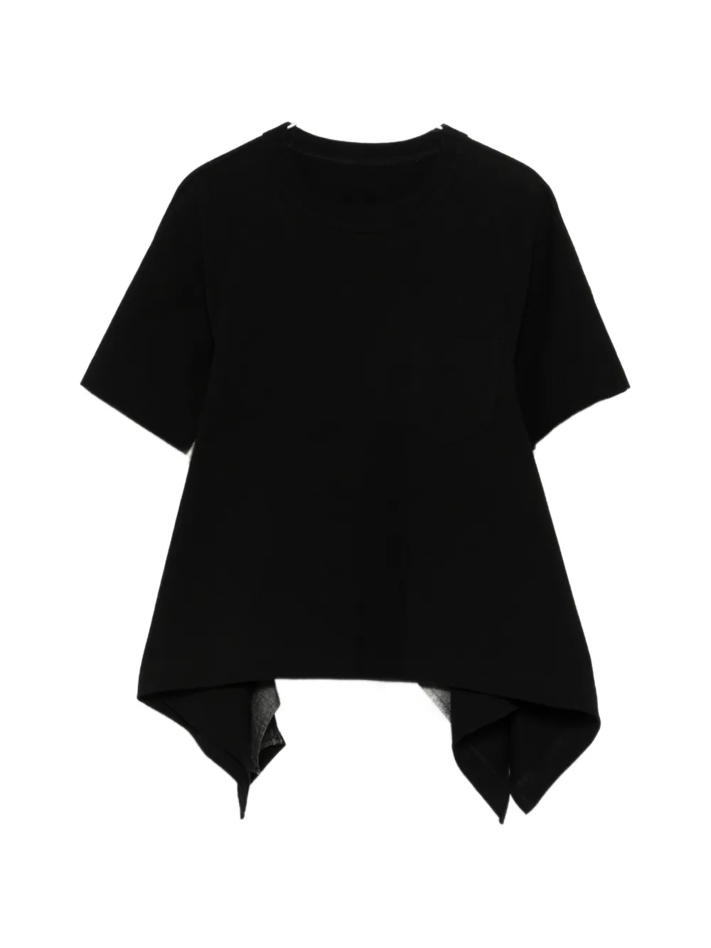 sacai chest-pocket asymmetric T-shirt - Nero