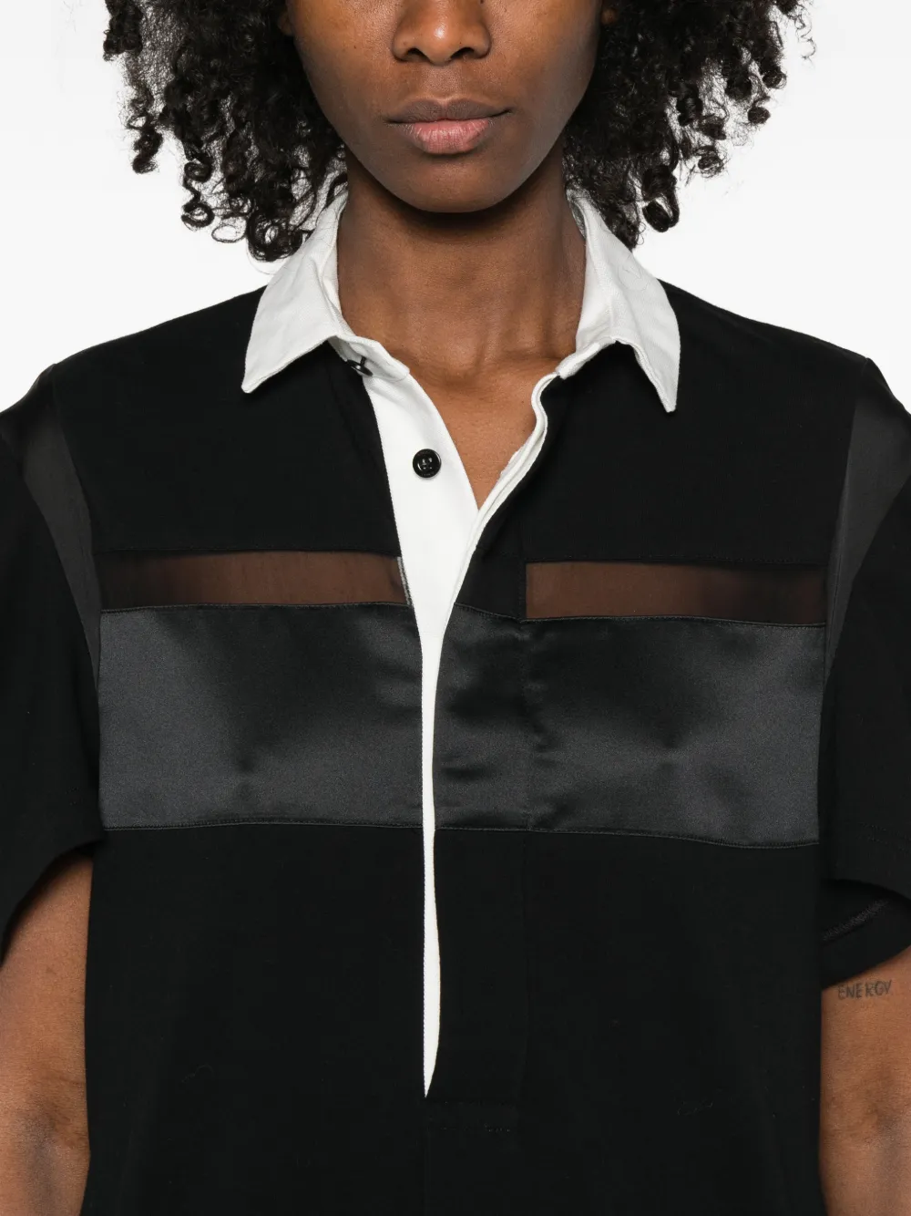 sacai Midi-jurk met polokraag Zwart