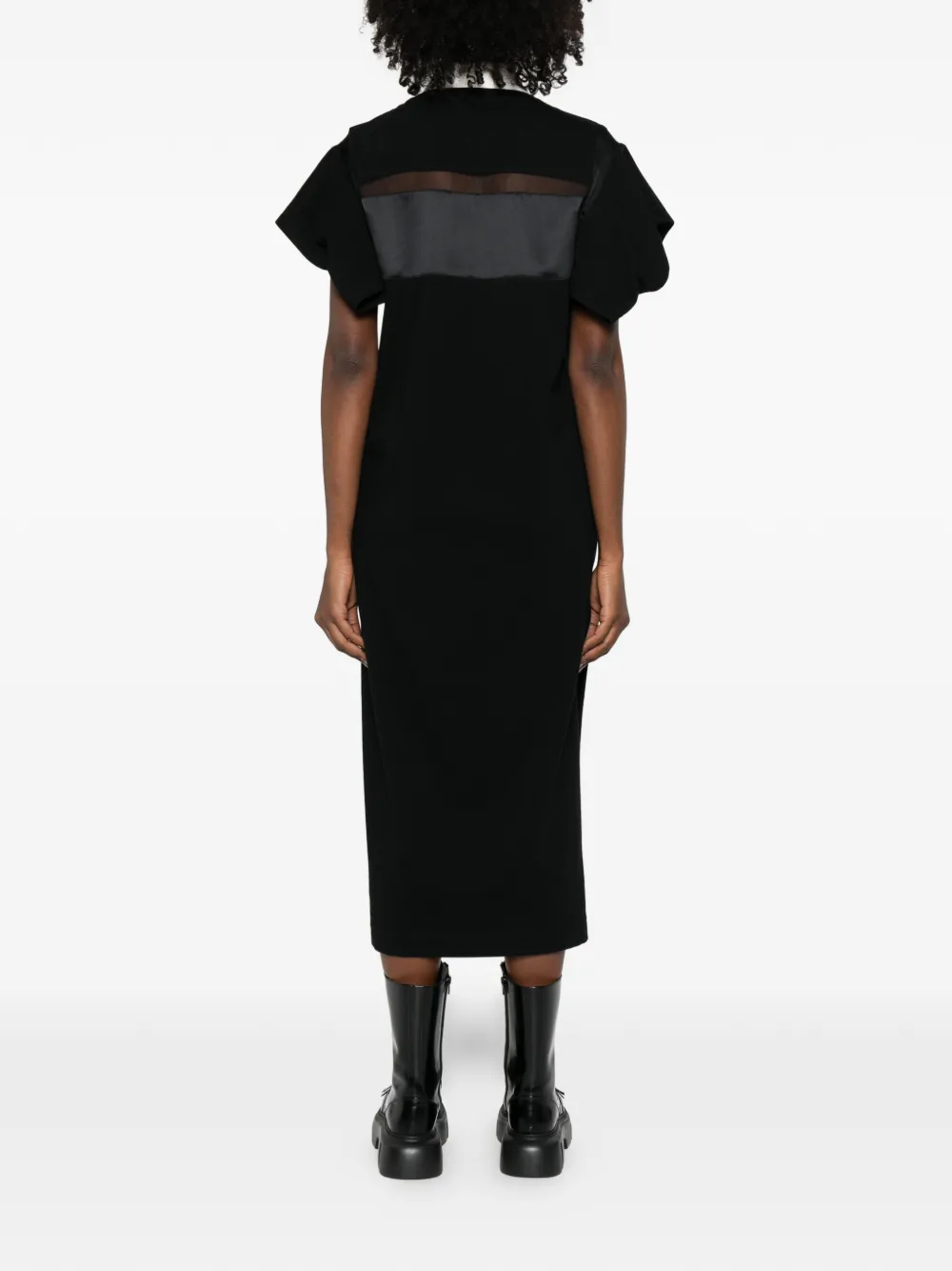 sacai Midi-jurk met polokraag Zwart