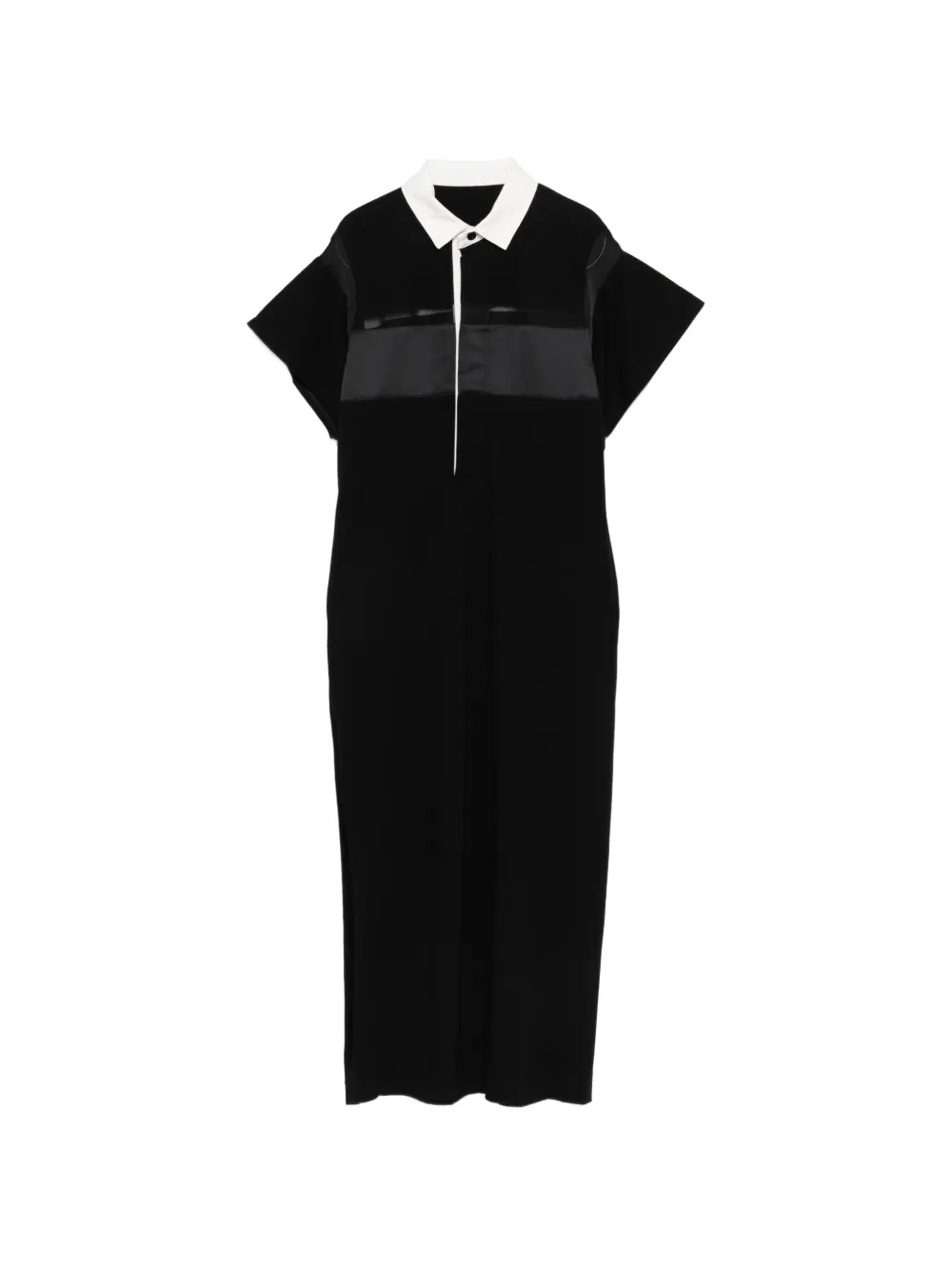 sacai polo-collar midi dress - Nero