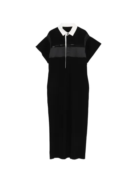 sacai polo-collar midi dress