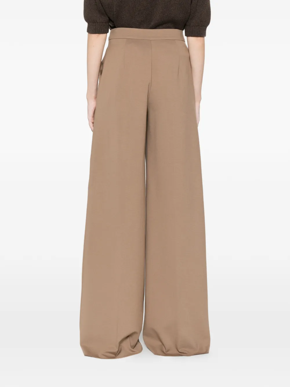 Max Mara Palazzo broek met wijde pijpen Beige