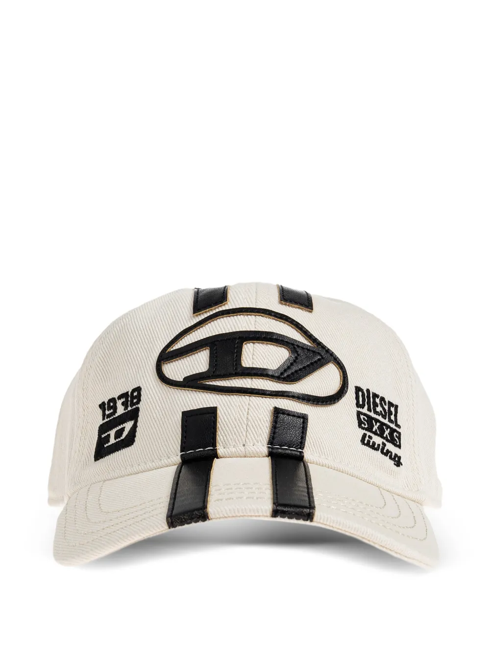 Diesel logo-patch stripe baseball cap - Toni neutri