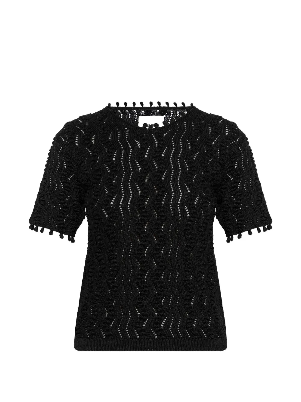 Jil Sander pompom-trim top - Nero