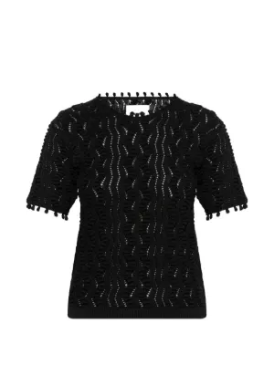 Jil Sander Striped short-sleeved Top | Black | FARFETCH RO