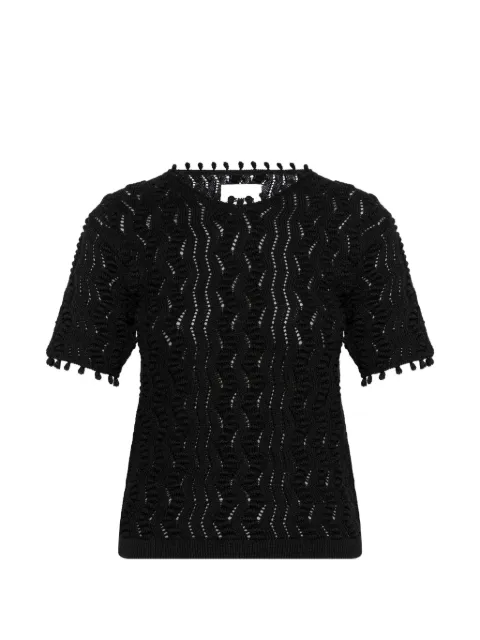 Jil Sander top con ribete de pompones