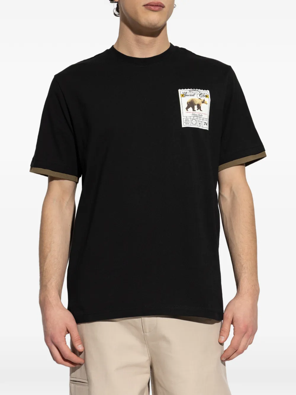 Iceberg T-shirt verfraaid met patch Zwart