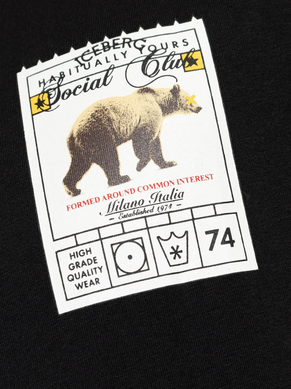 Iceberg T-shirt verfraaid met patch Zwart