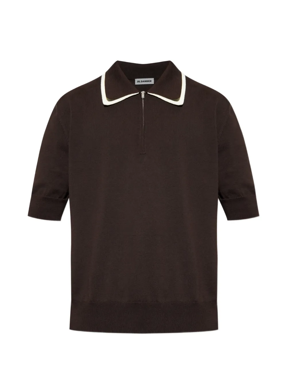 Jil Sander zip-collar polo shirt - Marrone