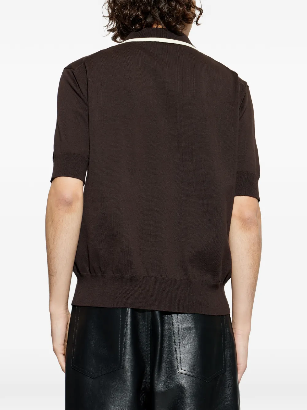 Jil Sander Poloshirt met ritskraag Bruin