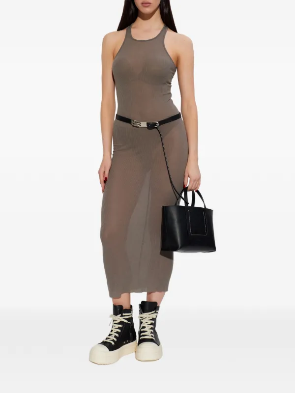 Rick Owens racer-back Midi Dress | Grey | FARFETCH FI