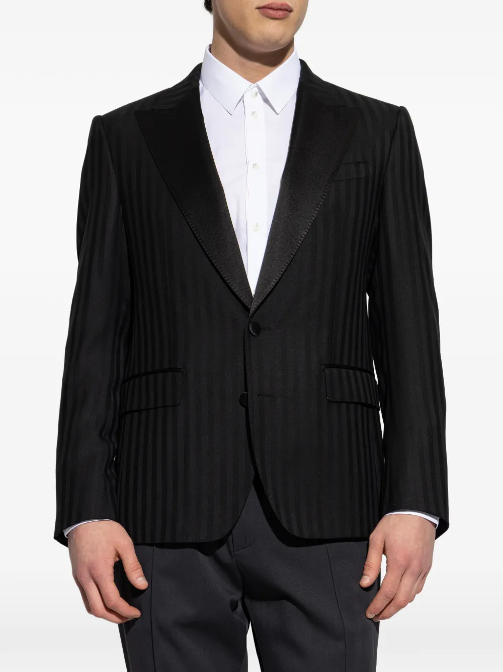 striped peak-lapel blazer