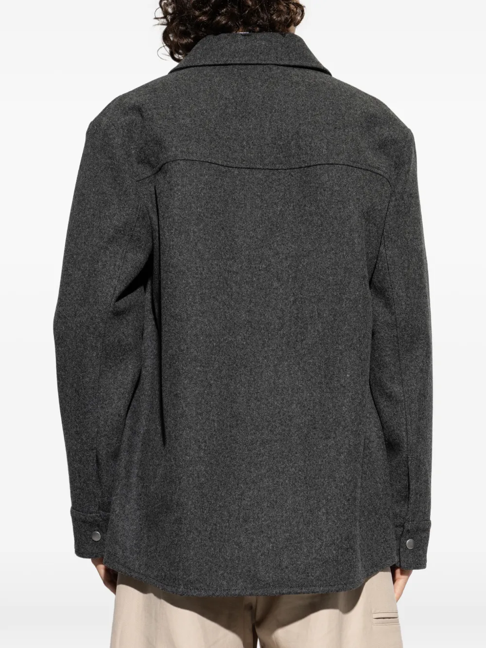 A.P.C. Wollen poloshirt met knopen Grijs