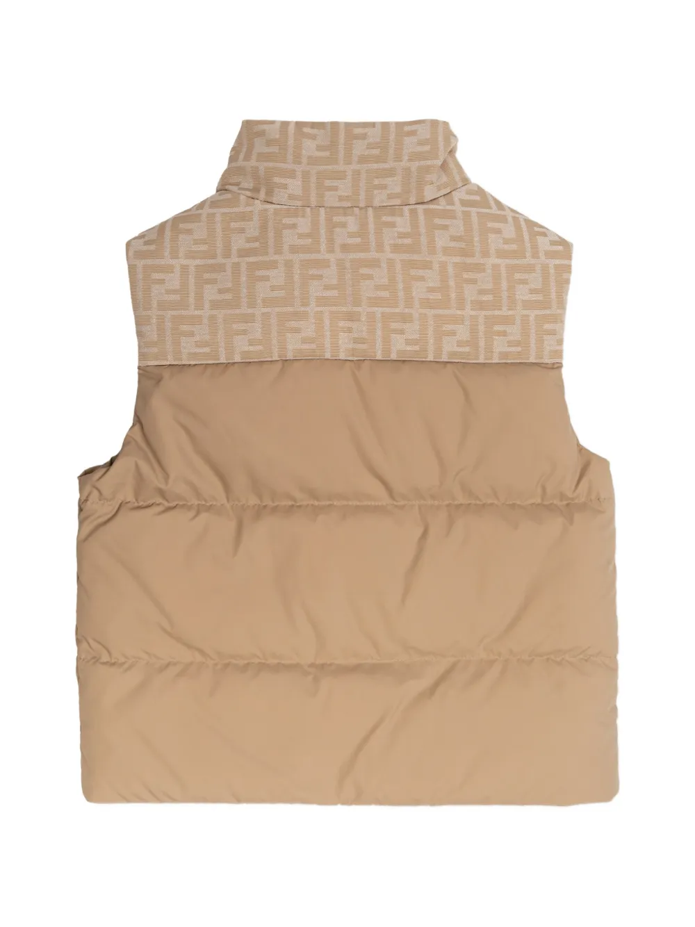  Fendi Kids Logo Quilted Jacket - Neutrals 