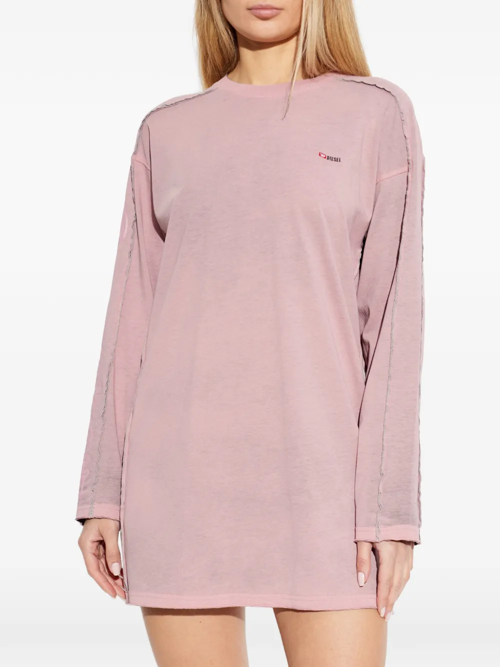 Diesel D-Aliene mini-jurk met lange mouwen Roze