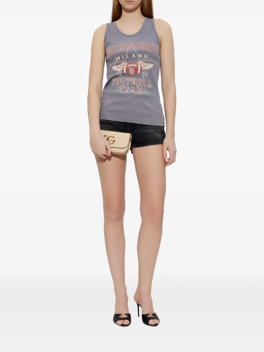 Dolce & Gabbana Shorts met logoplakkaat Grijs