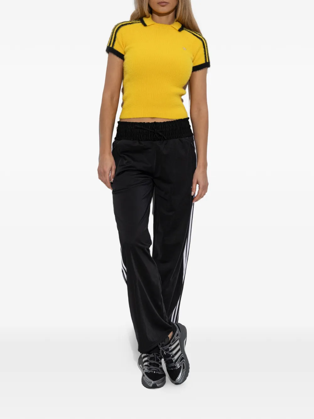 adidas Cali gebreid T-shirt met polokraag Geel