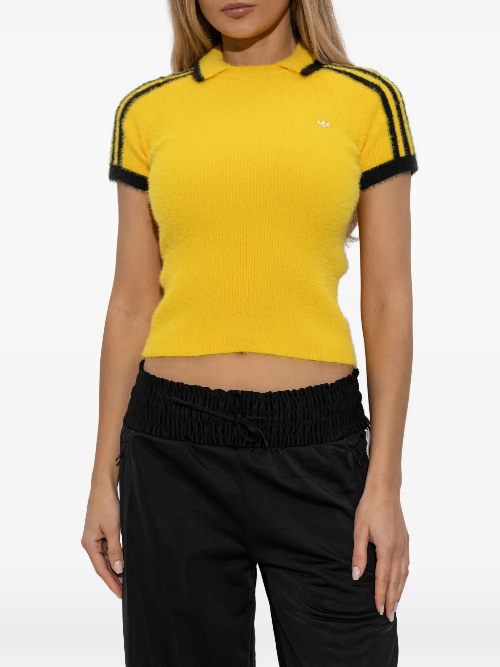 adidas Cali gebreid T-shirt met polokraag Geel