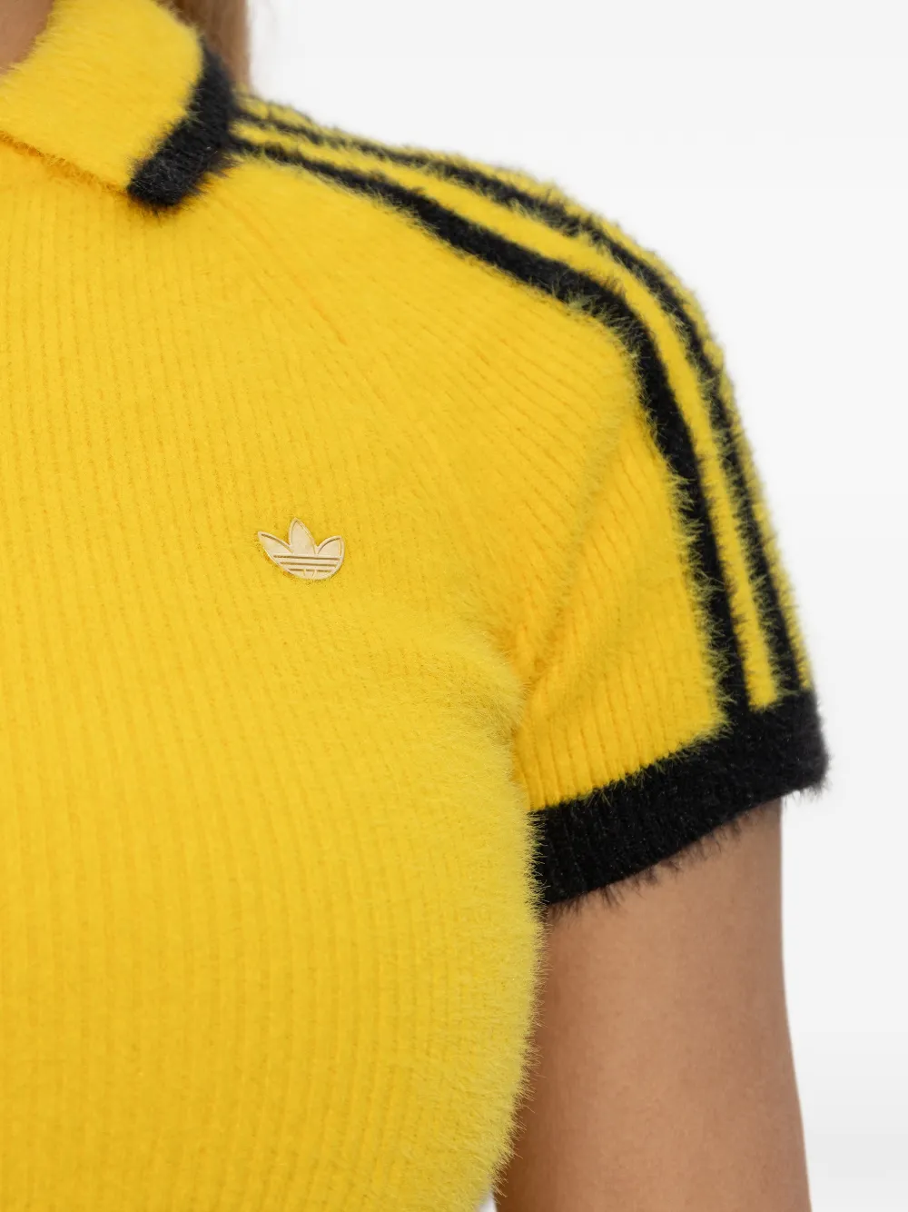 adidas Cali gebreid T-shirt met polokraag Geel