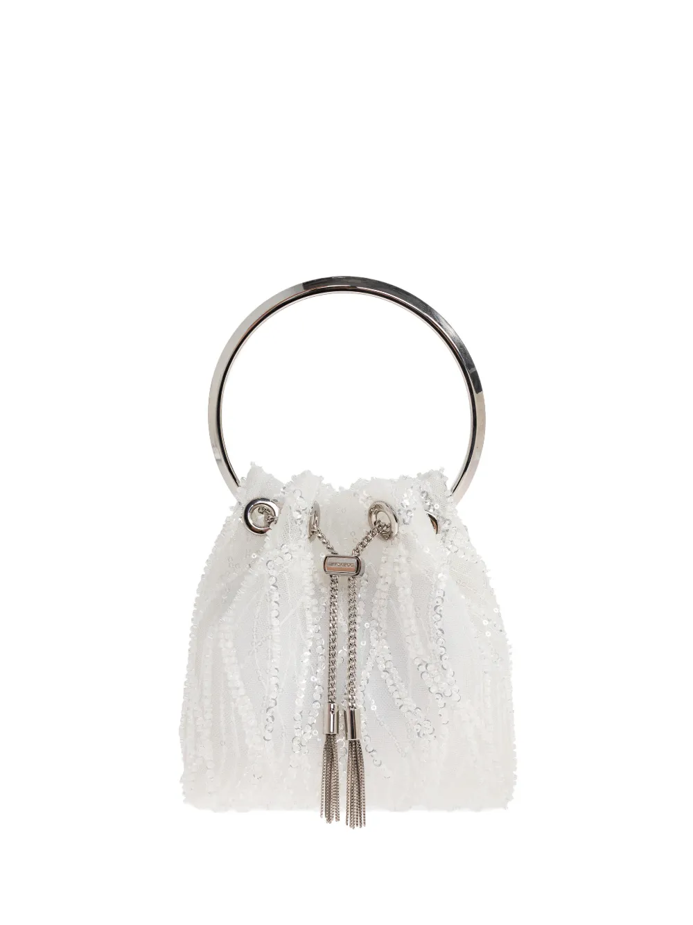 Jimmy Choo Bon Bon sequined tote bag - Bianco