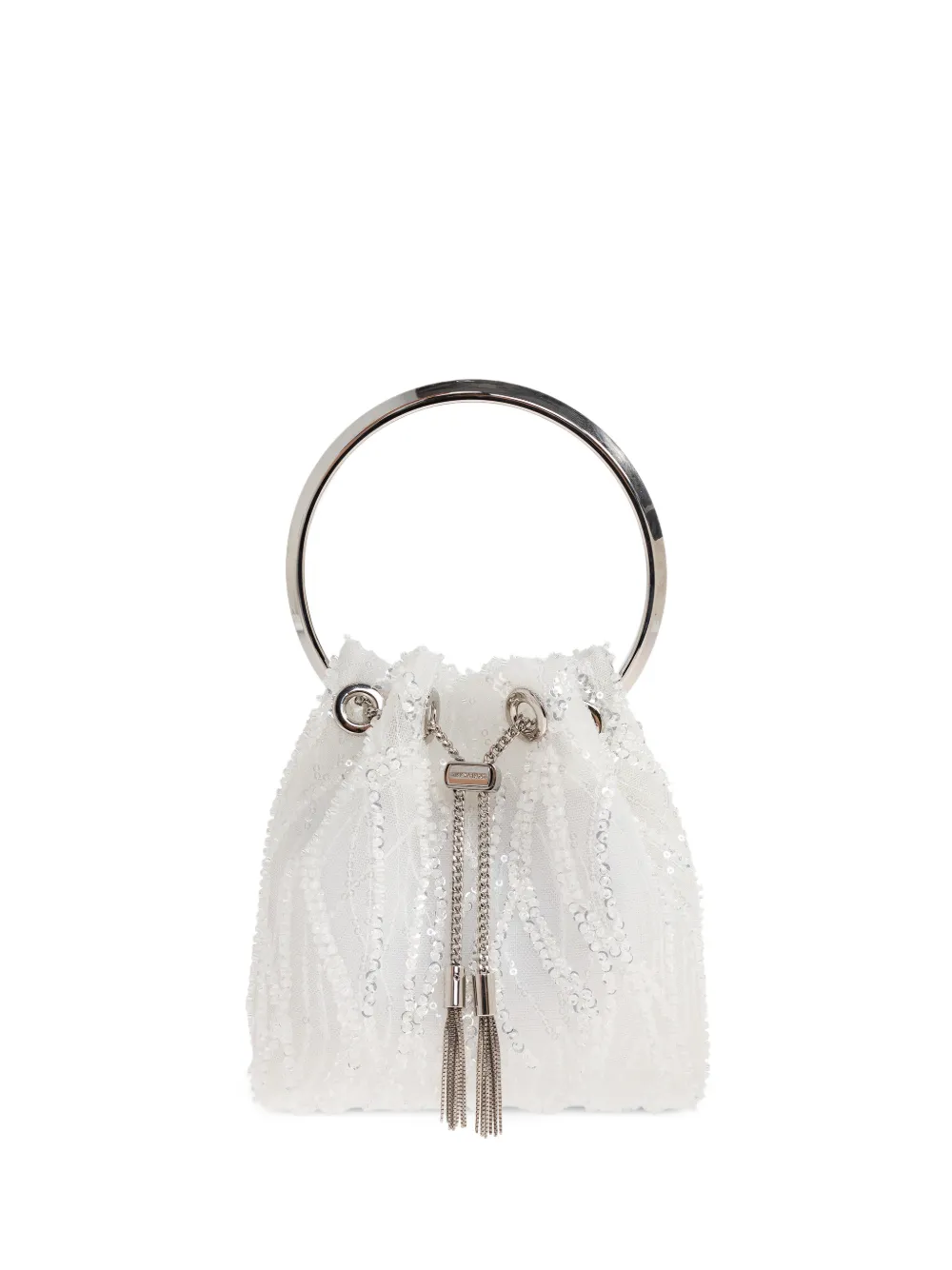 Jimmy Choo Bon Bon sequined tote bag - Bianco