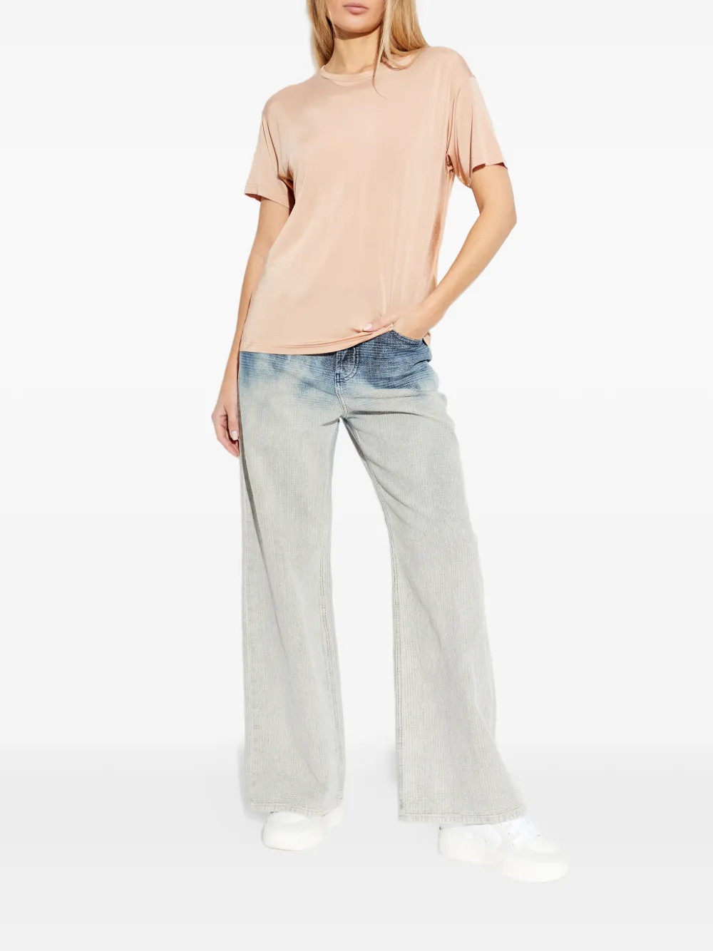 Diesel T-shirt met ronde hals Beige
