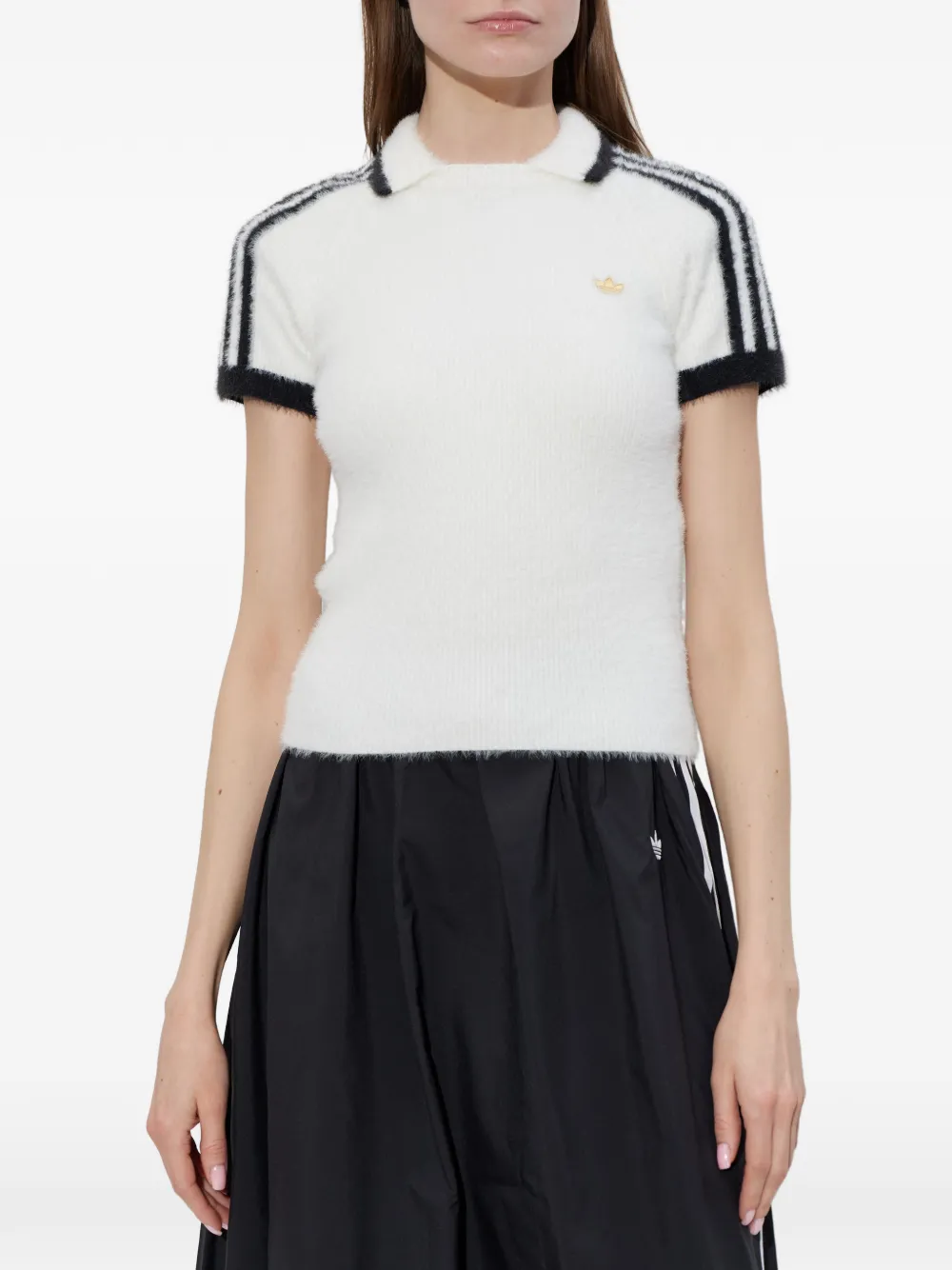 adidas Polotop met gestreept detail Wit