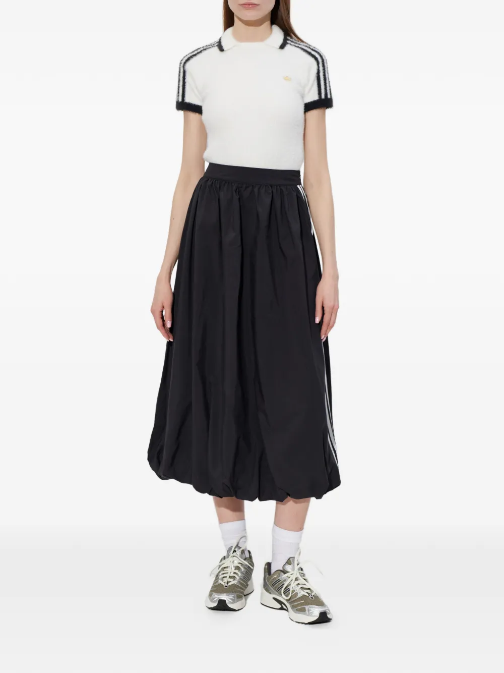 adidas Polotop met gestreept detail Wit