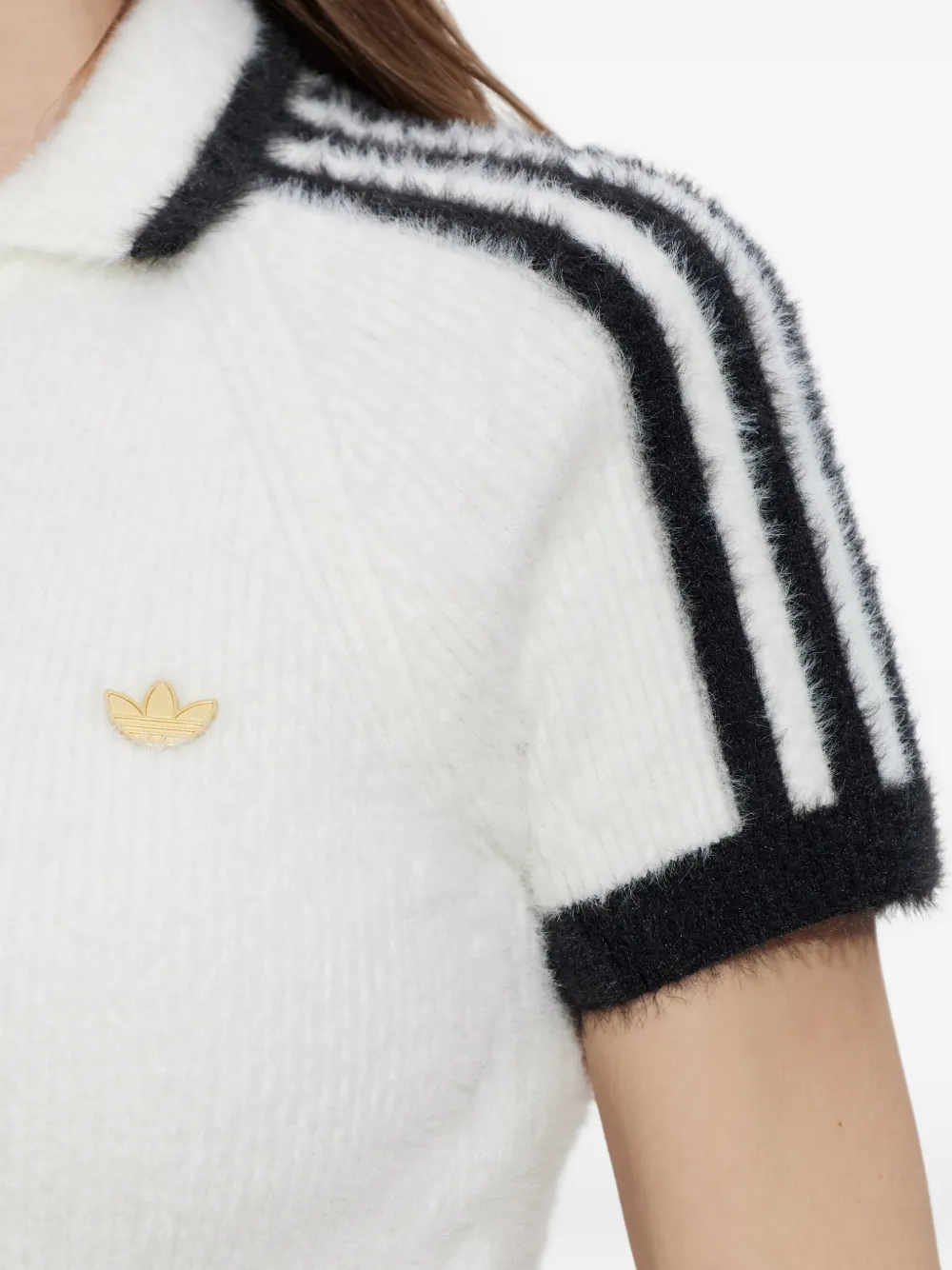 adidas Polotop met gestreept detail Wit