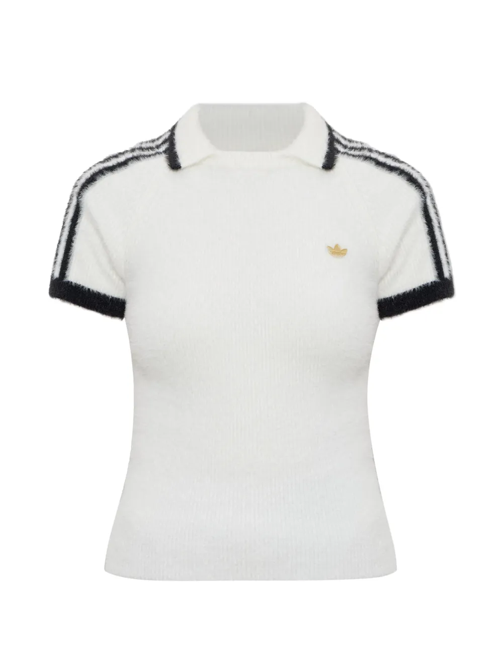 adidas stripe detail polo top - Bianco