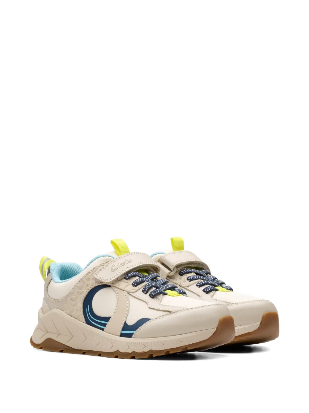 Clarks Kids Selva Hero touch-strap sneakers Beige
