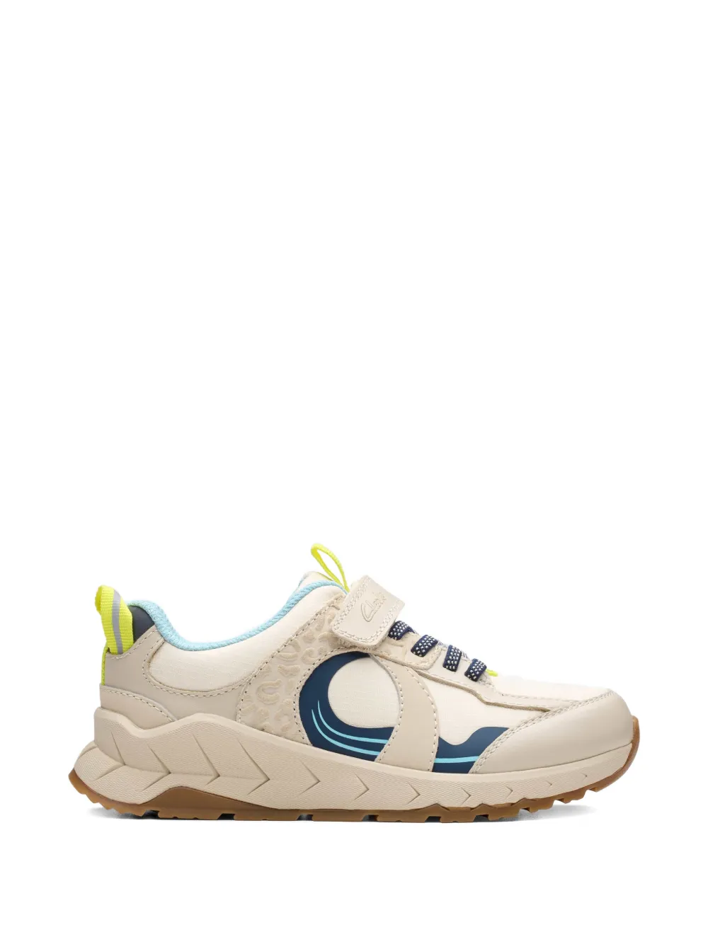 Clarks Kids Selva Hero sneakers met klittenband Beige