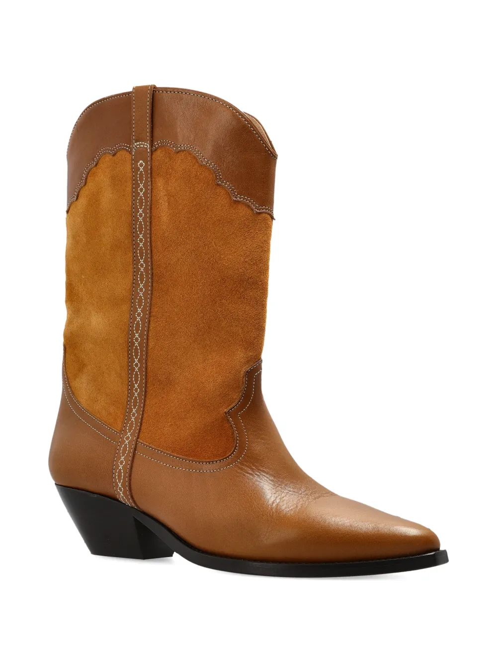 ISABEL MARANT Scalloped Leather Trainers Bruin