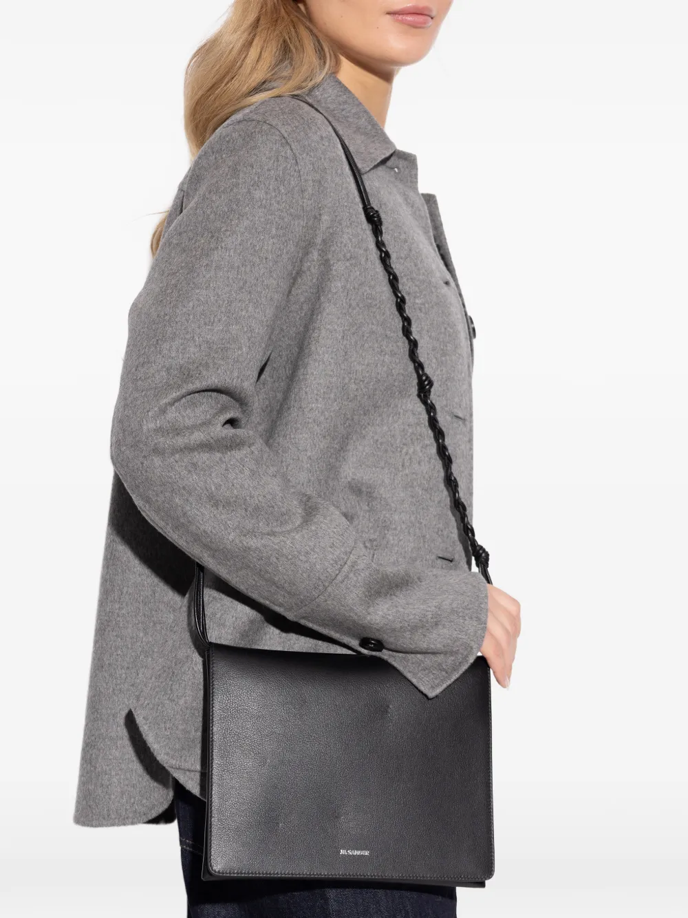  Jil Sander Braided-strap Shoulder Bag - Black 