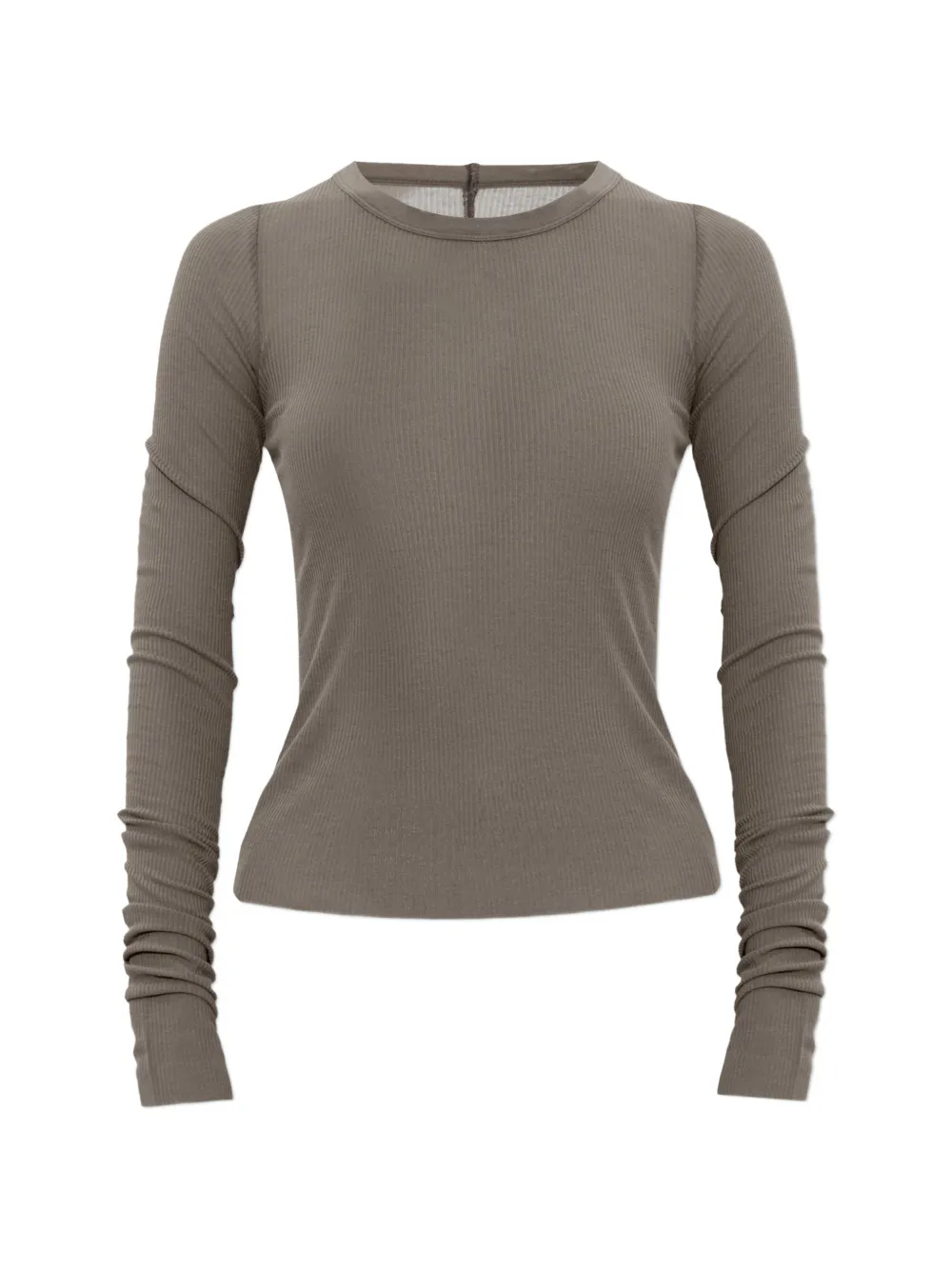 Rick Owens ribbed-knit long-sleeve T-shirt - Grigio