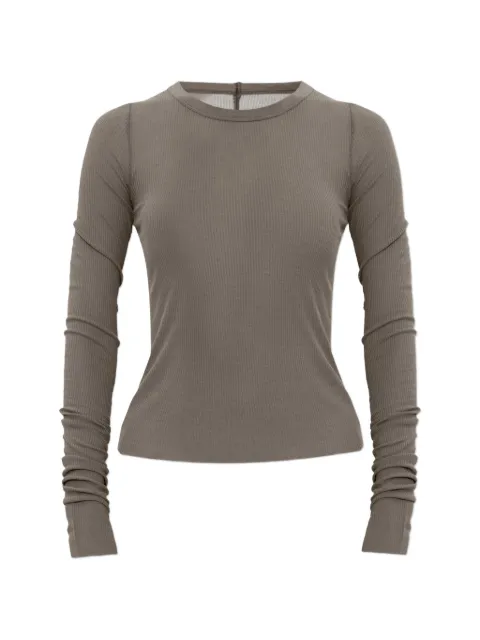 Rick Owens playera tejida de canalé manga larga