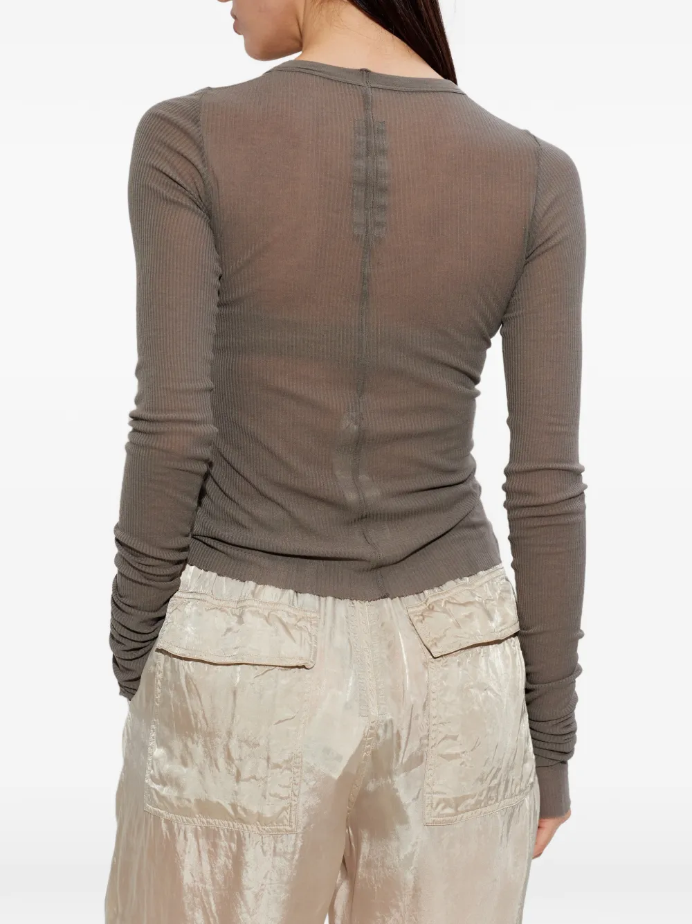 Rick Owens Ribgebreid T-shirt Grijs