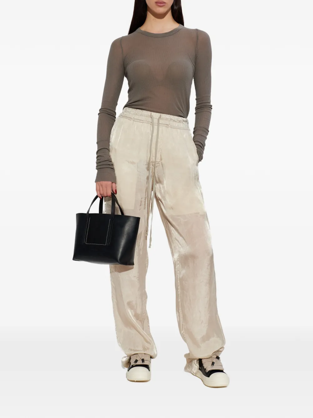 Rick Owens Ribgebreid T-shirt Grijs