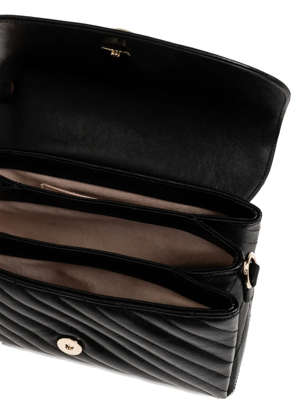 Curve chevron top-handle shoulder bag