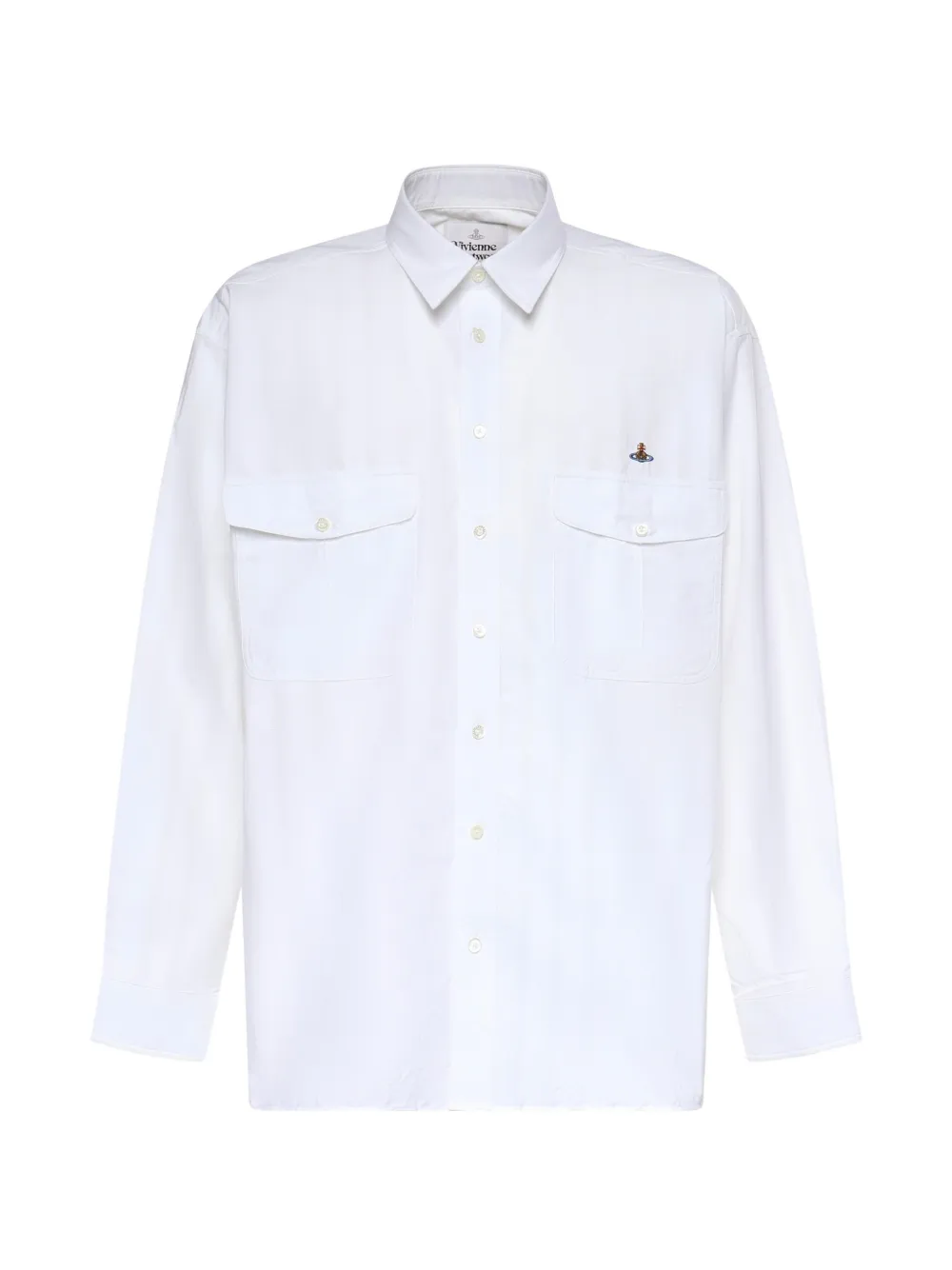 Vivienne Westwood Orb-embroidered striped shirt - Weiß