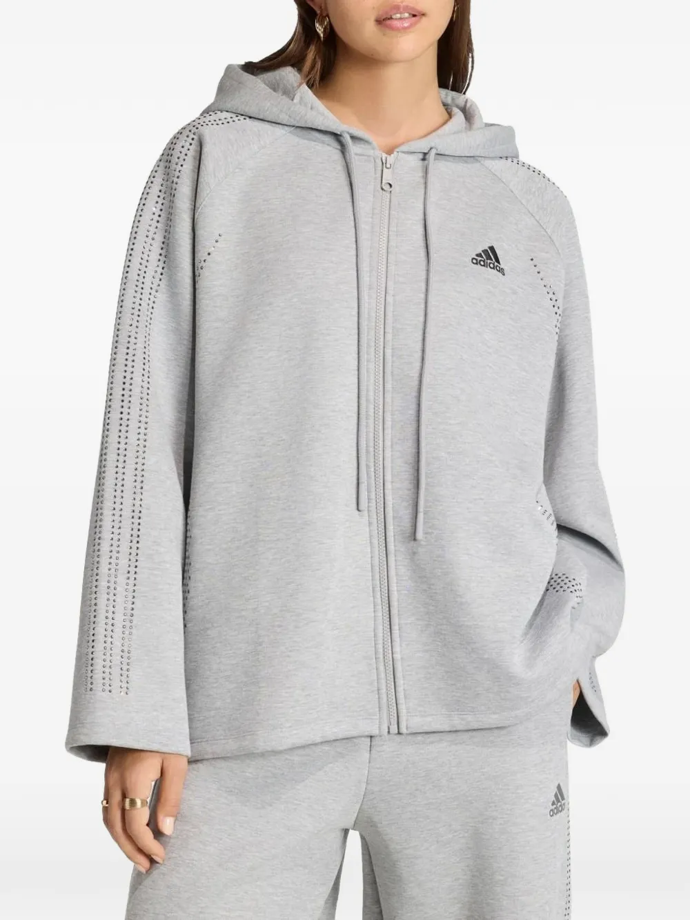 adidas Sweater met geperforeerde details en rits Grijs