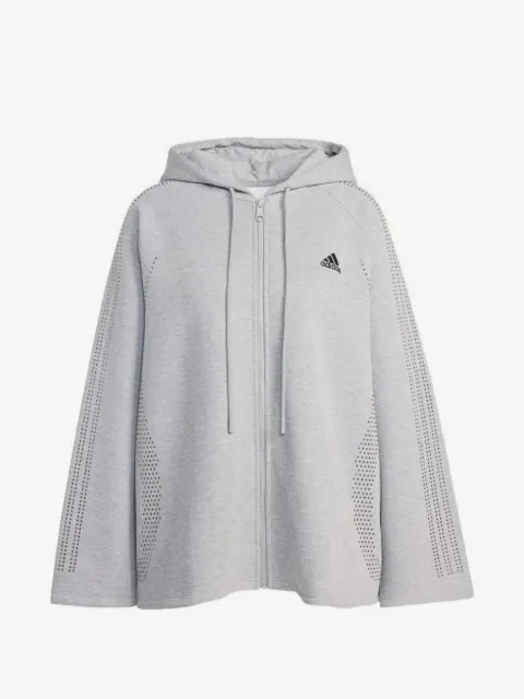 adidas سويت شيرت بسحاب ومزين بثقوب