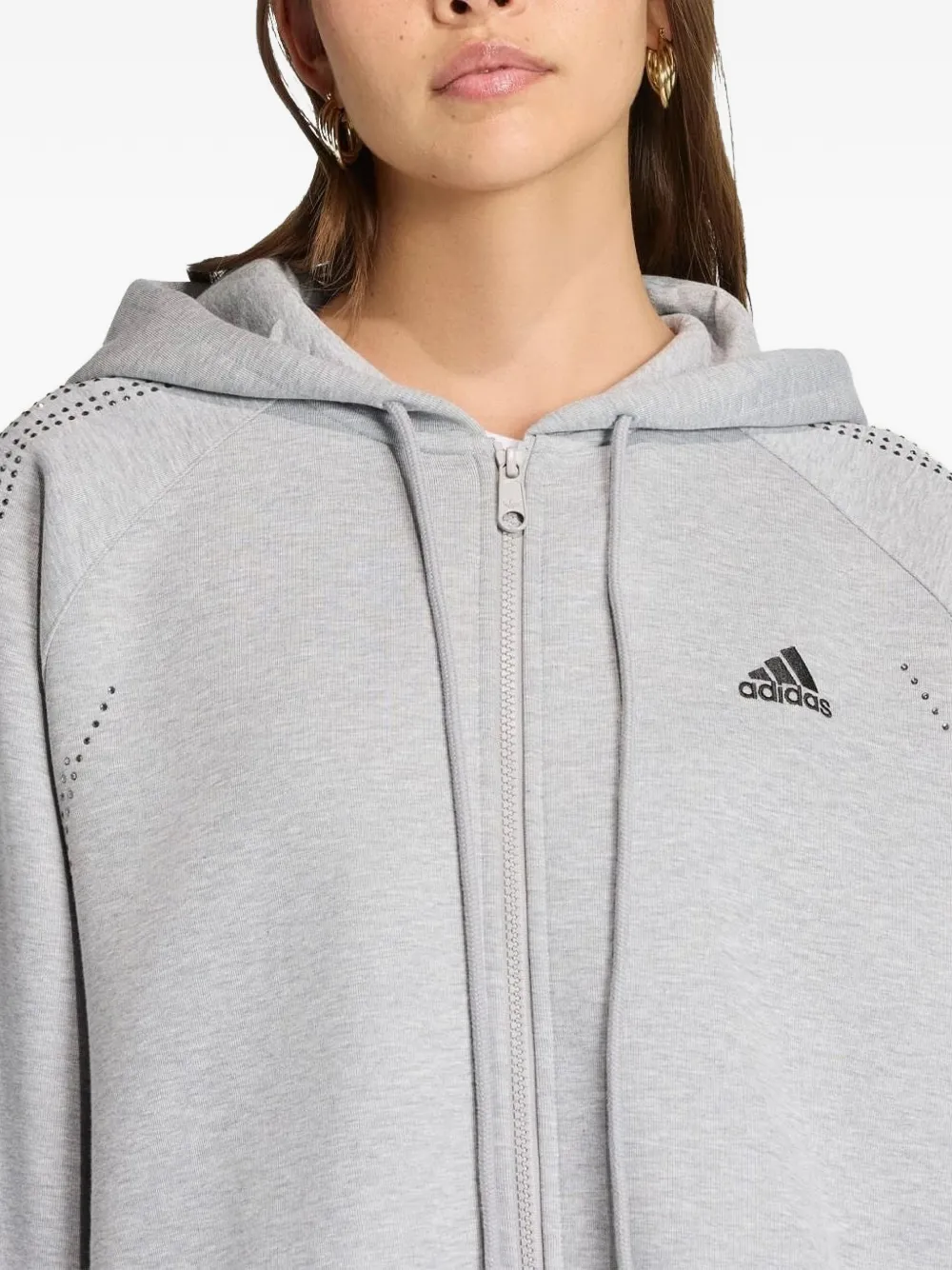 adidas Sweater met geperforeerde details en rits Grijs