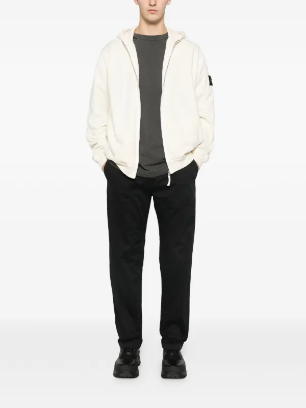 Stone Island zip-fastening Hoodie | Neutrals | FARFETCH