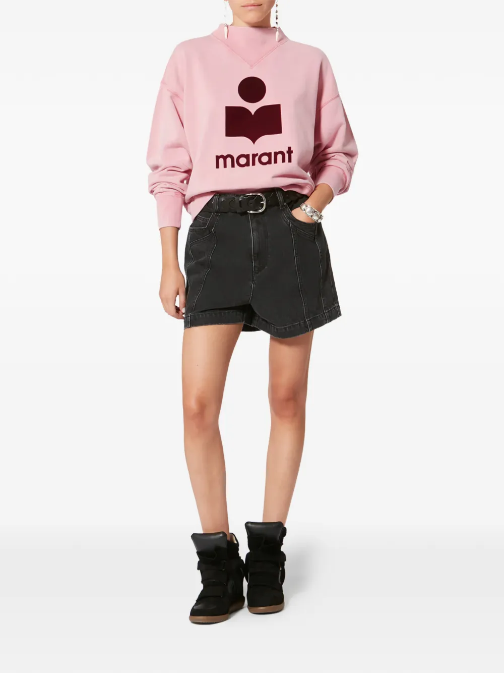  Isabel Marant Moby Logo Sweatshirt - Pink 