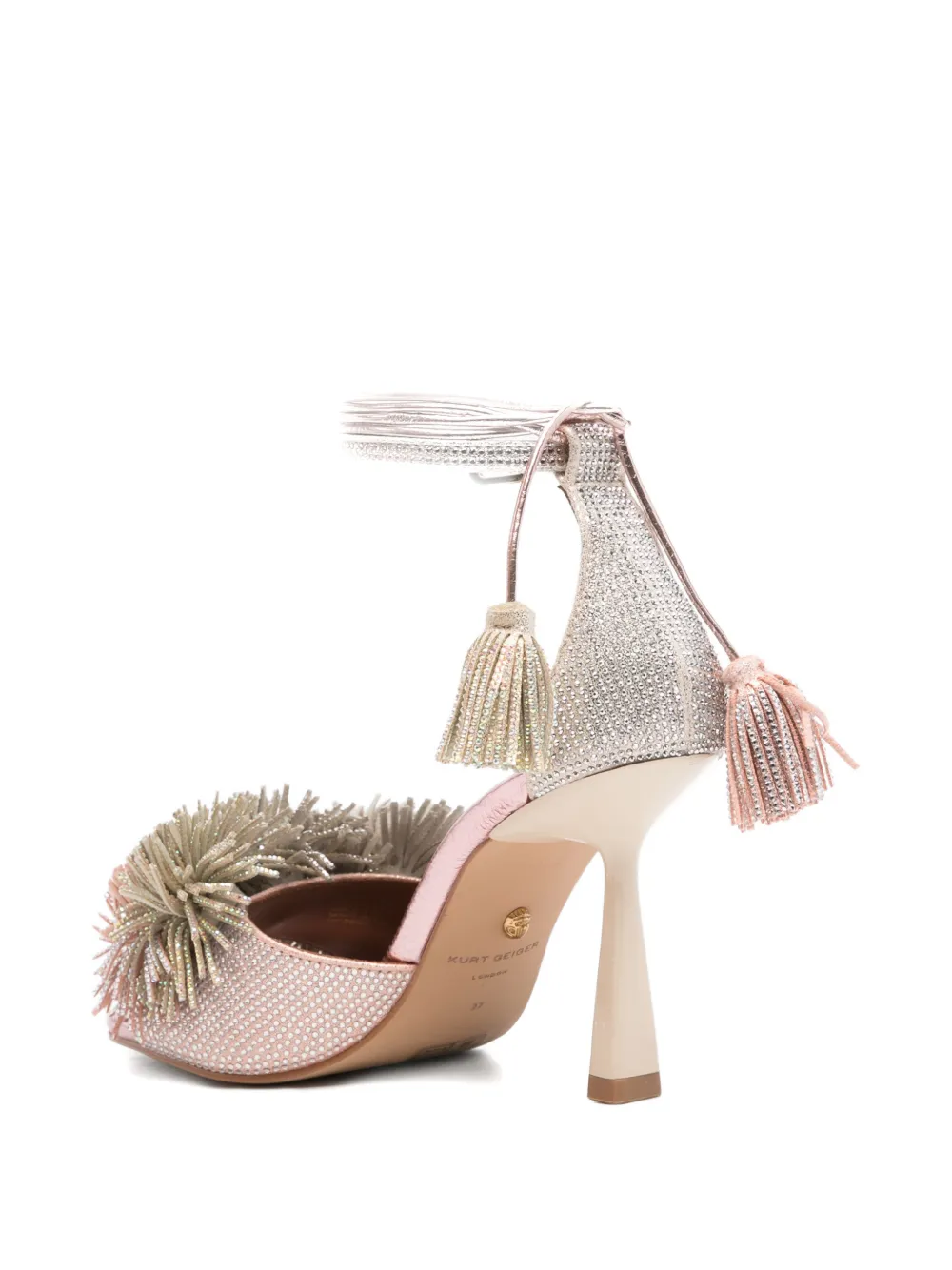Kurt Geiger London Sandalen verfraaid met pompon en hak Roze