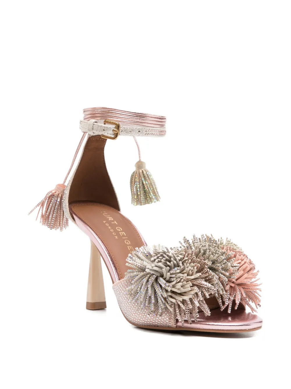 Kurt Geiger London Sandalen verfraaid met pompon en hak Roze