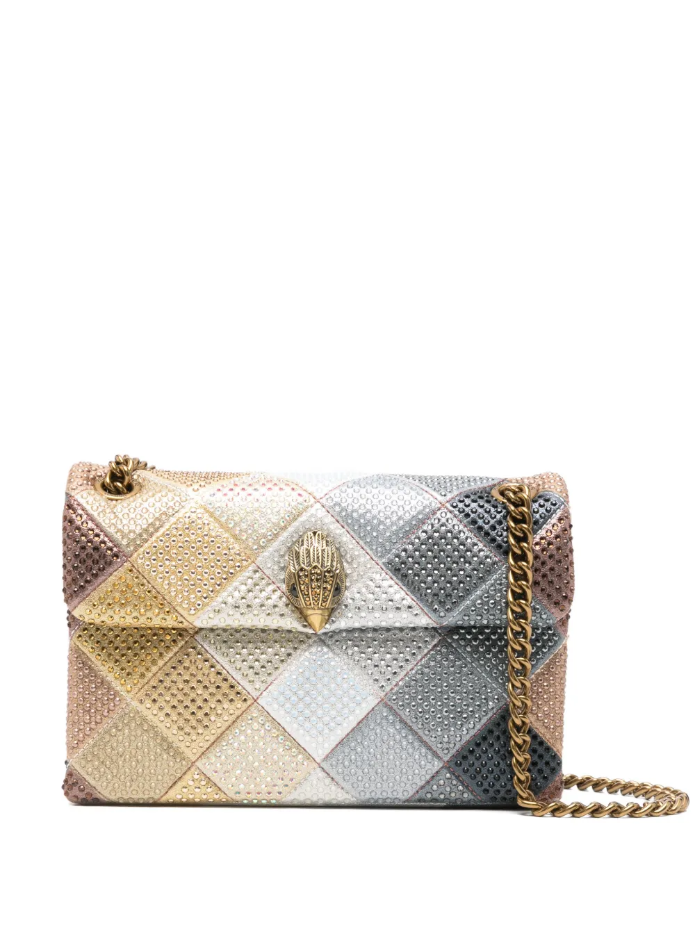 Kurt Geiger London medium Kensington embellished diamond shoulder bag - Gold