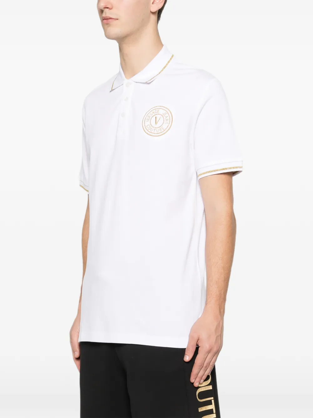 Versace Jeans Couture Poloshirt met logoprint Wit